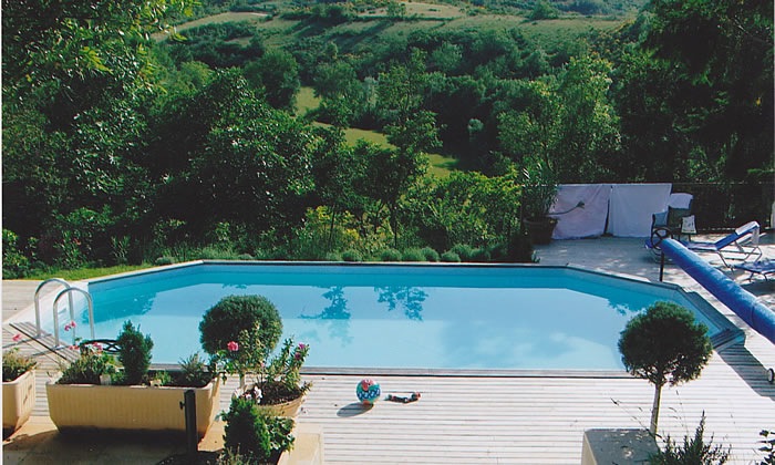 Swimming pool with a view, Languedoc, France